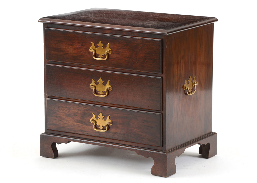 Small Scaled Mahogany Three Drawer Chest