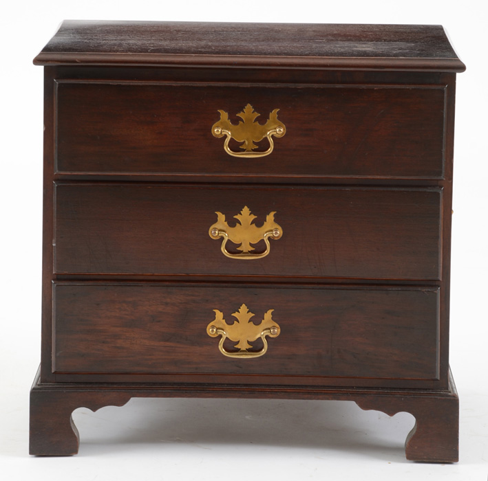 Small Scaled Mahogany Three Drawer Chest