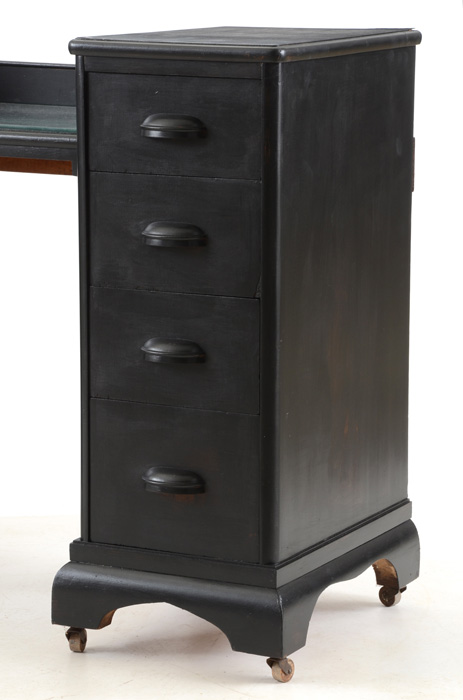 1950s Black Painted Vanity Desk