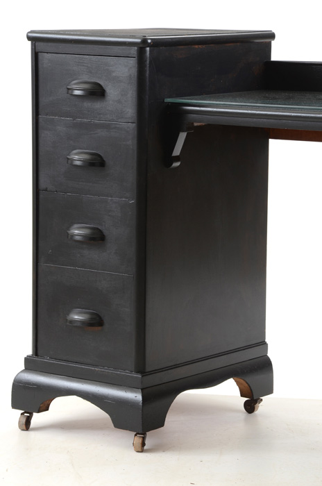 1950s Black Painted Vanity Desk