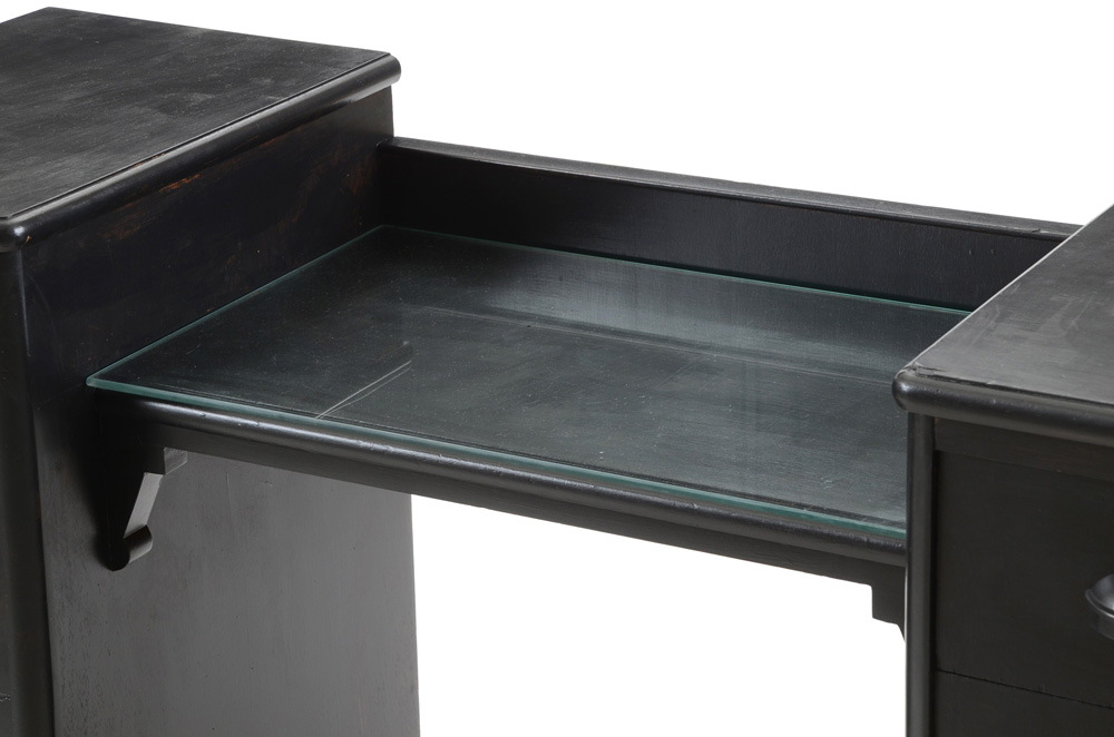 1950s Black Painted Vanity Desk