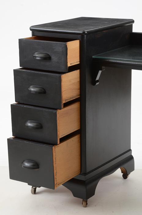 1950s Black Painted Vanity Desk