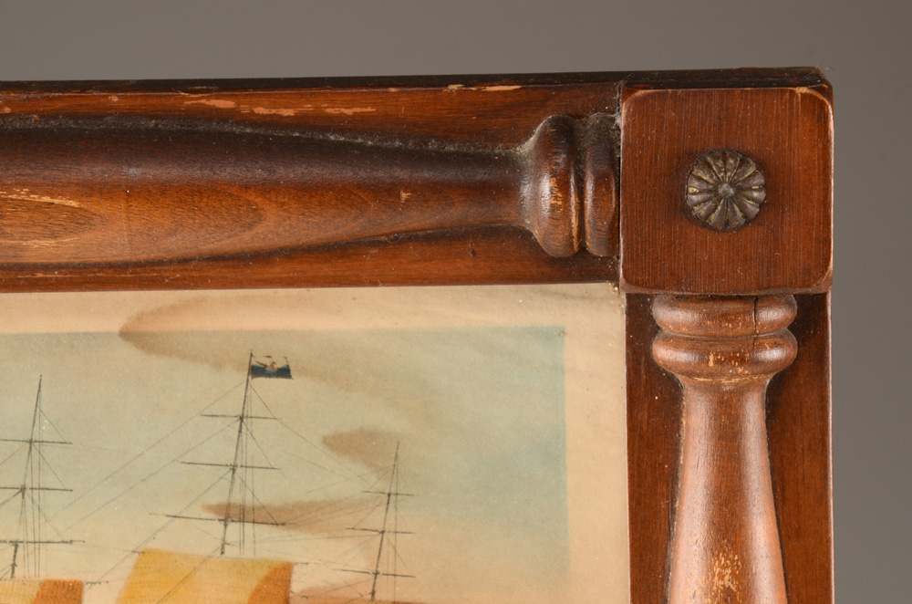 Vintage Currier & Ives Trumeau Mirror