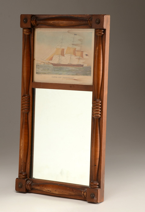 Vintage Currier & Ives Trumeau Mirror