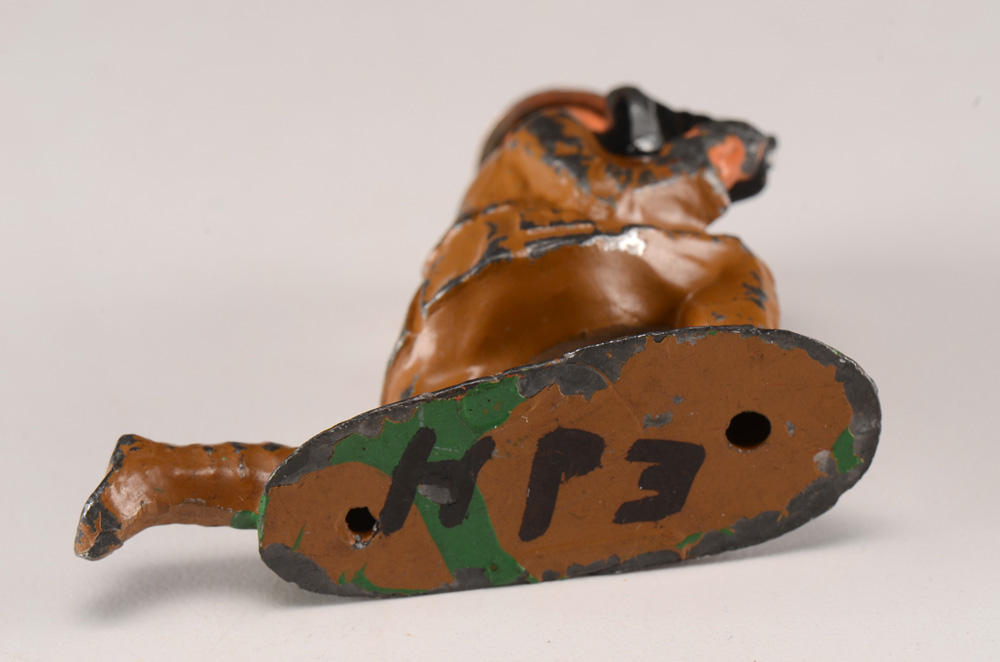 Vintage Barclay Lead Toy "Cameraman Kneeling with Tin Helmet"