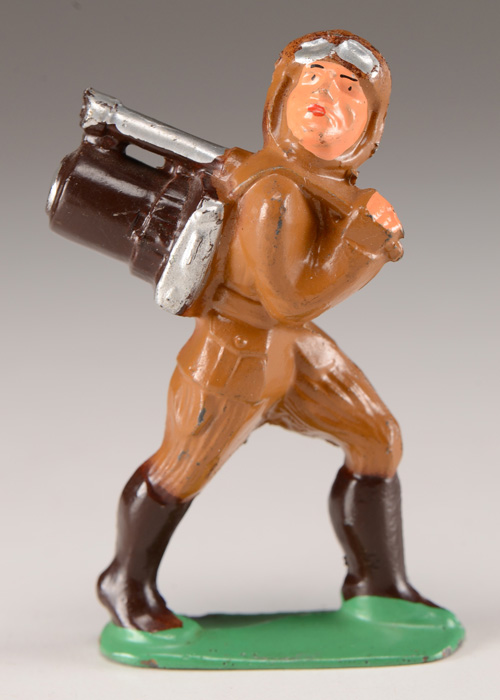 Vintage Manoil Lead Toy Figurine "Aviator Carrying a Bombsight"
