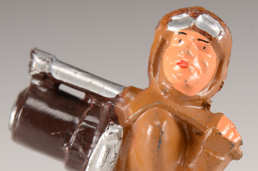 Vintage Manoil Lead Toy Figurine "Aviator Carrying a Bombsight"