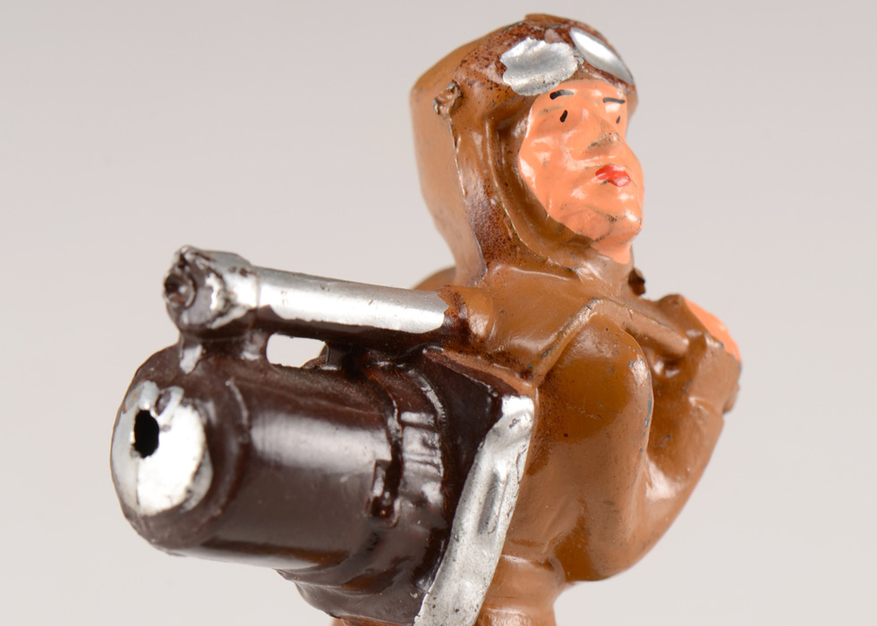 Vintage Manoil Lead Toy Figurine "Aviator Carrying a Bombsight"