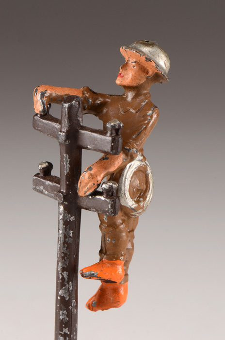 Vintage Manoil Lineman and Telephone Pole