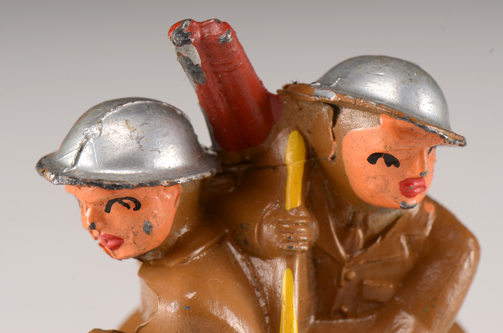 Vintage Barclay Soldiers in Boat with Cast Helmets