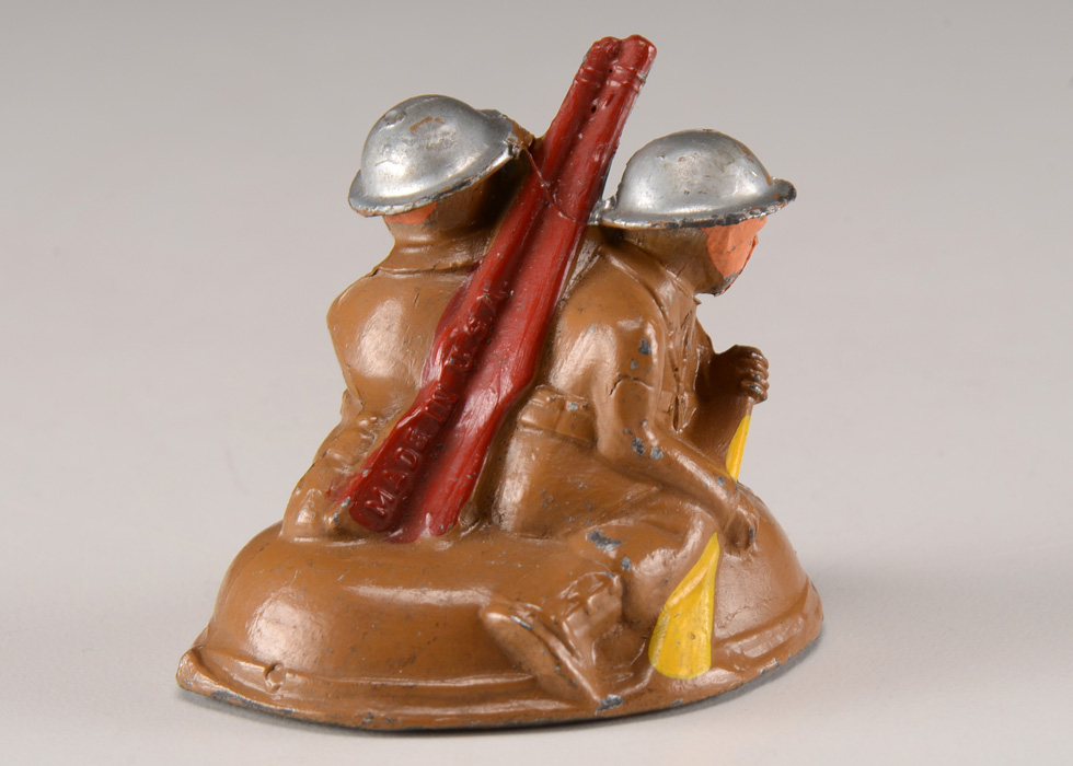 Vintage Barclay Soldiers in Boat with Cast Helmets