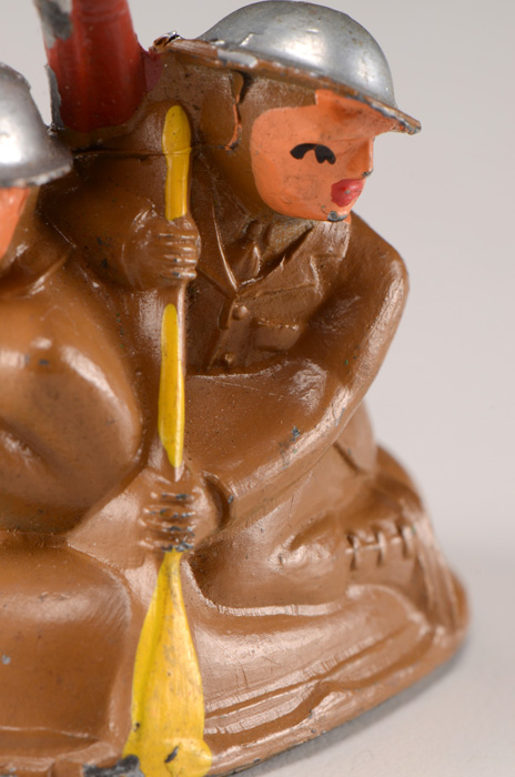 Vintage Barclay Soldiers in Boat with Cast Helmets