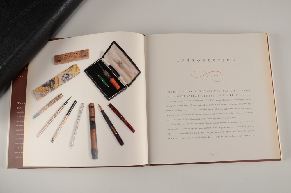 Two Leather Pen Case and "Fountain Pens" Book