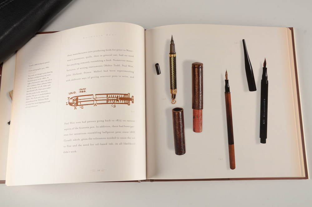 Two Leather Pen Case and "Fountain Pens" Book