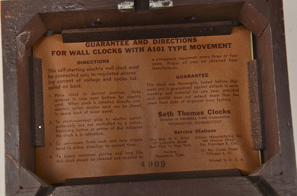 Vintage Seth Thomas Banjo Style Clock