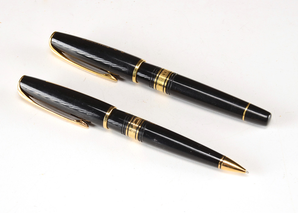 Waterman Charleston Black and Gold Pen and Pencil Set