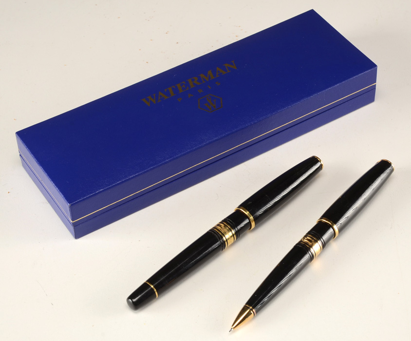 Waterman Charleston Black and Gold Pen and Pencil Set