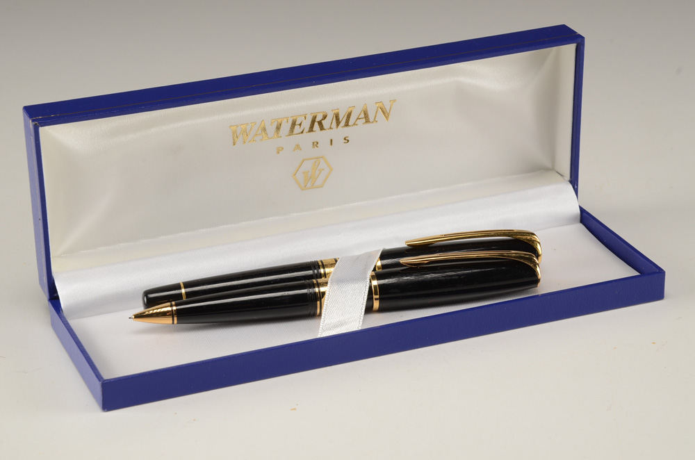 Waterman Charleston Black and Gold Pen and Pencil Set