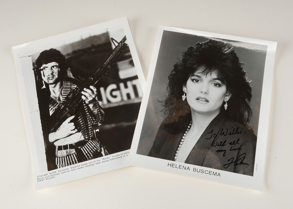 Pair of Celebrity Stills, Including Helena Buscema Autograph