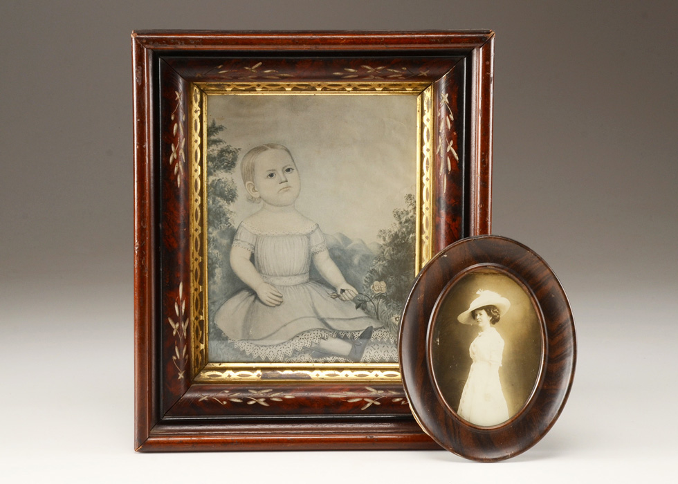 Faux Grain Eastlake Frame with Reproduction Lithograph