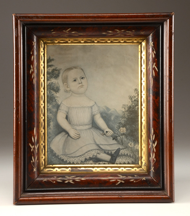Faux Grain Eastlake Frame with Reproduction Lithograph