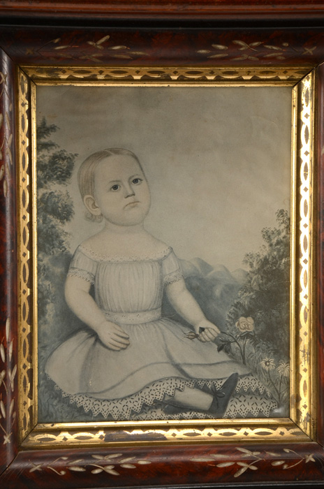 Faux Grain Eastlake Frame with Reproduction Lithograph