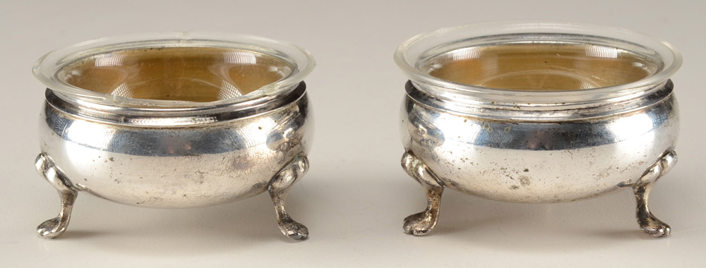 Pair of Two Austrian 850 Silver Salt Cellars