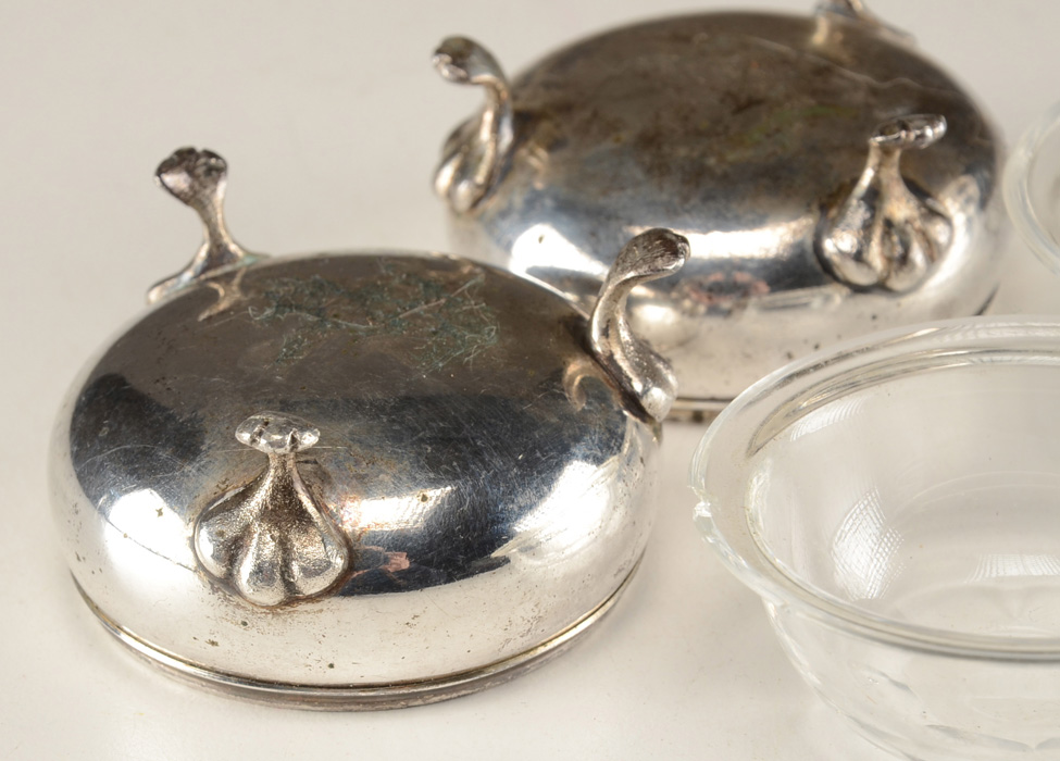 Pair of Two Austrian 850 Silver Salt Cellars
