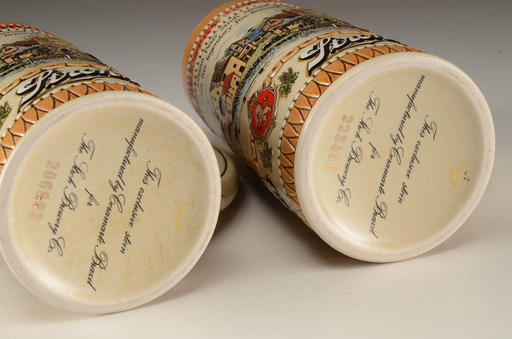 Six Stroh's Brewery Collector Steins