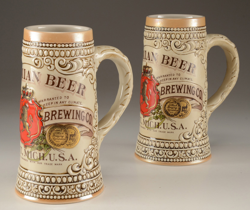 Six Stroh's Brewery Collector Steins