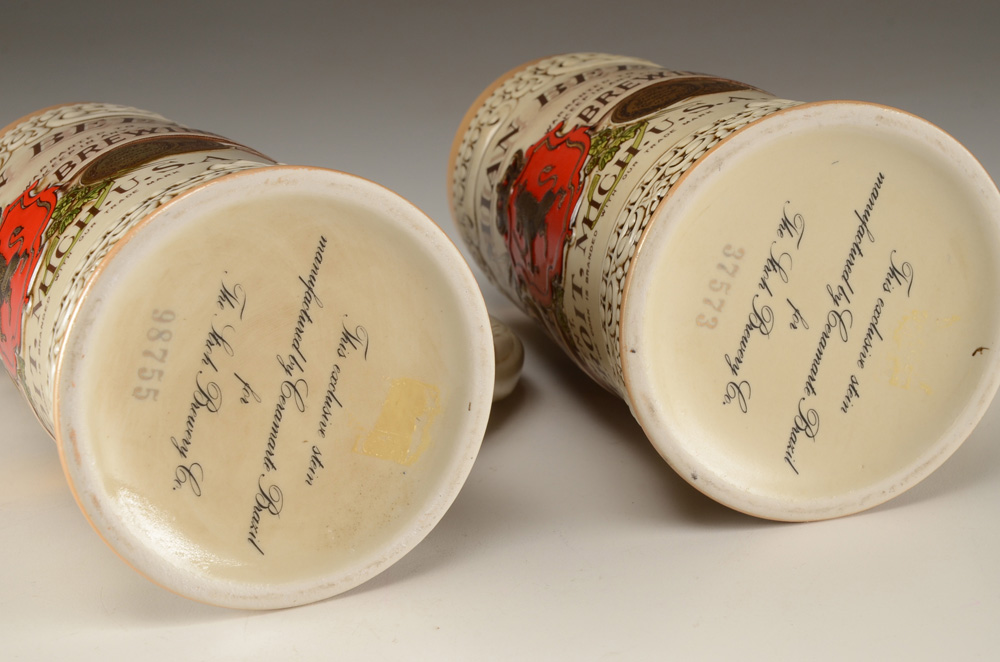 Six Stroh's Brewery Collector Steins