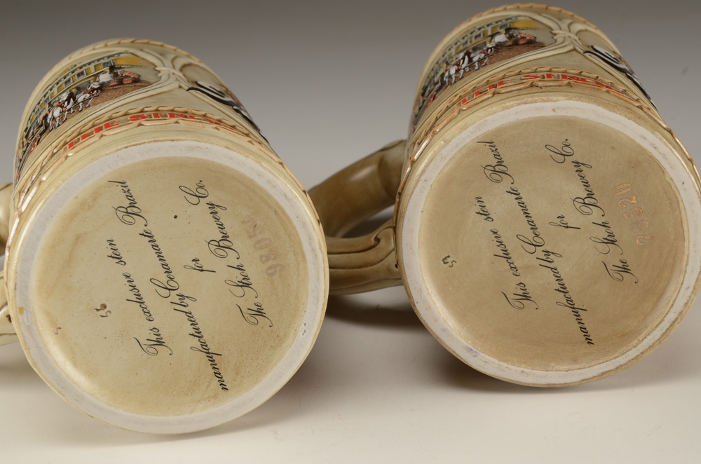 Six Stroh's Brewery Collector Steins