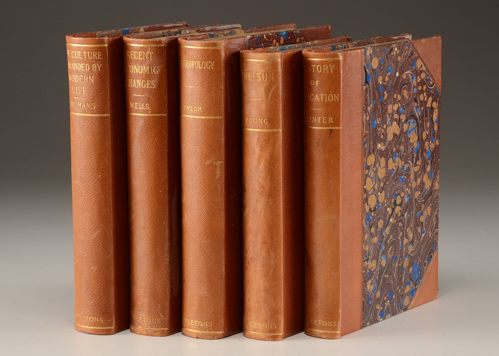 Antique D. Appleton and Company Leather Bound Books