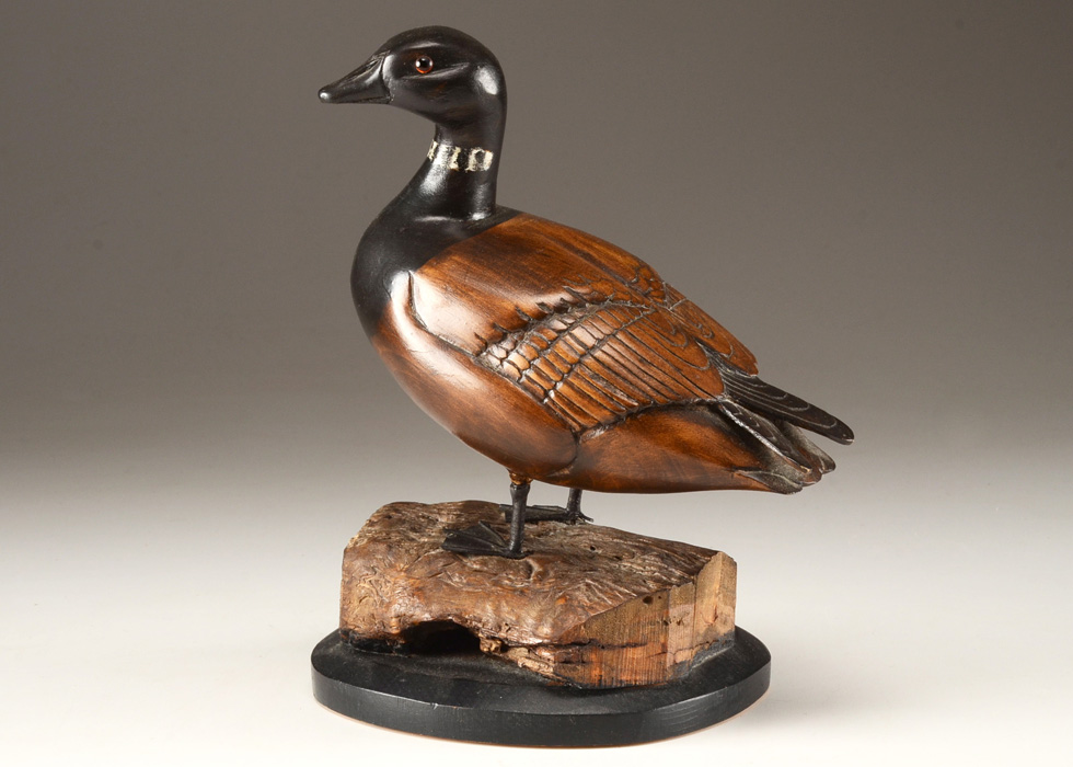 Marjorie Jebavy Wooden Brant Goose Sculpture