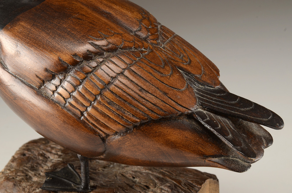 Marjorie Jebavy Wooden Brant Goose Sculpture