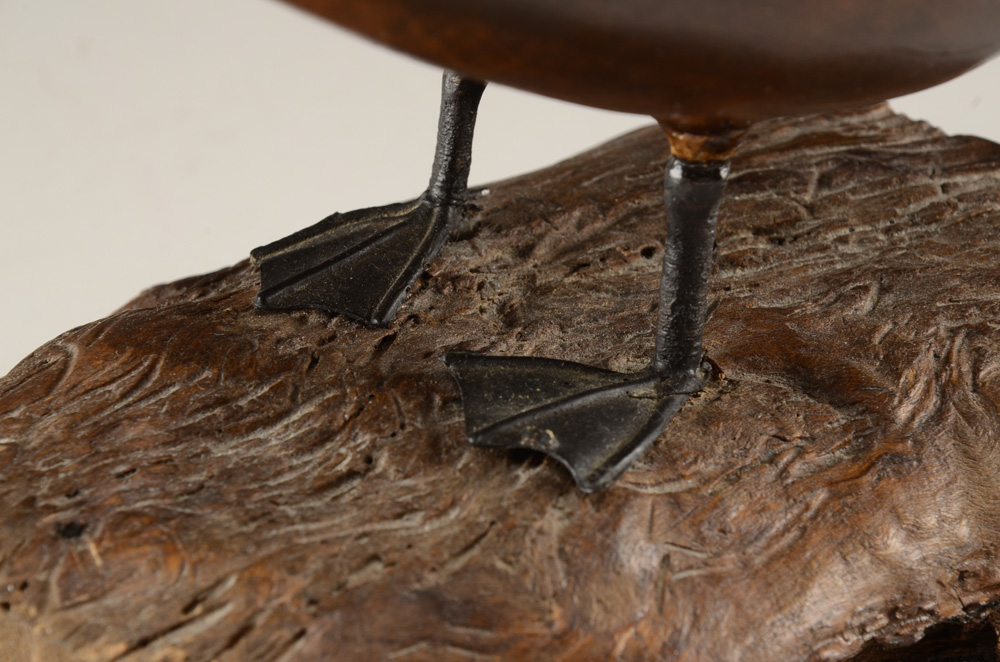 Marjorie Jebavy Wooden Brant Goose Sculpture