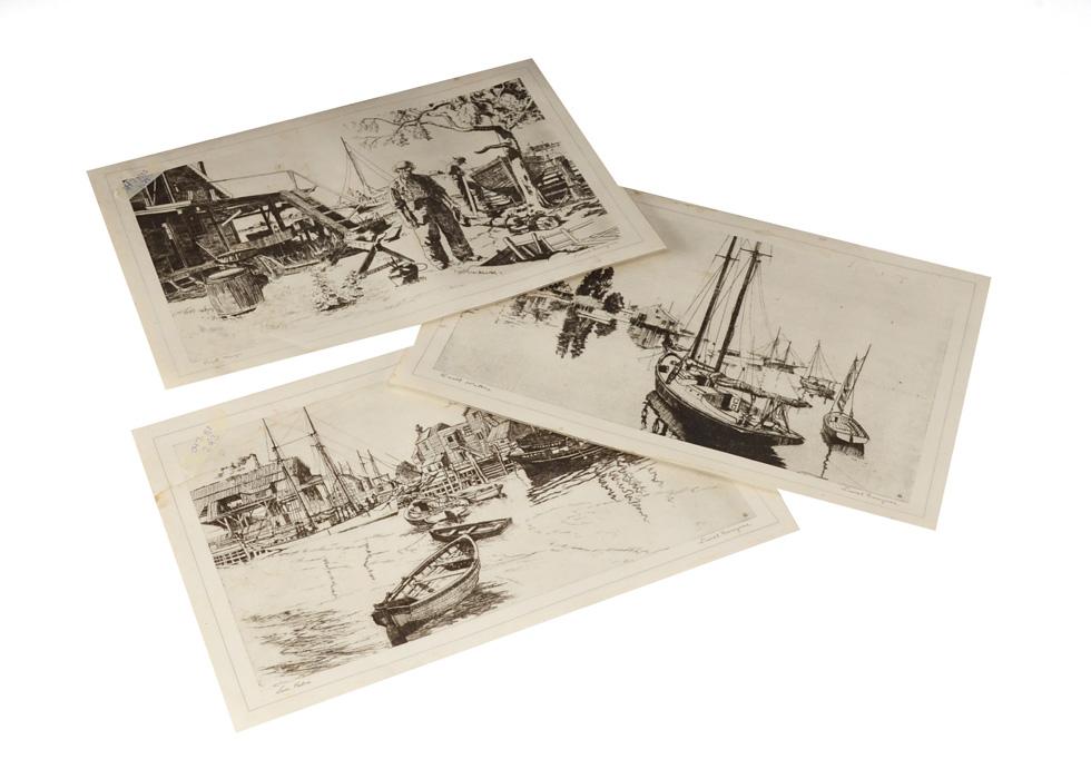 Grouping of Three Placemats By Lionel Barrymore