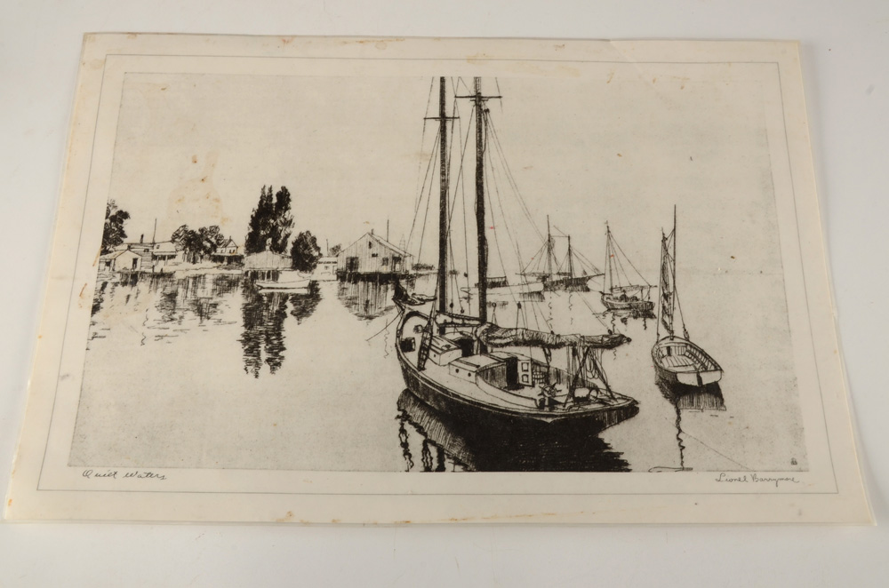 Grouping of Three Placemats By Lionel Barrymore