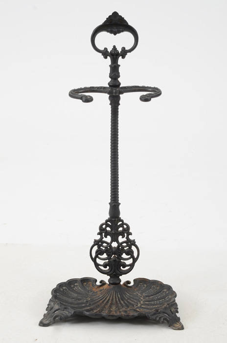 Antique Cast Fireplace Stand with Steel Tools