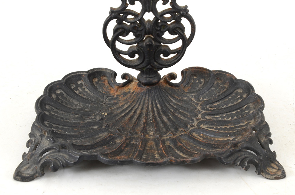 Antique Cast Fireplace Stand with Steel Tools