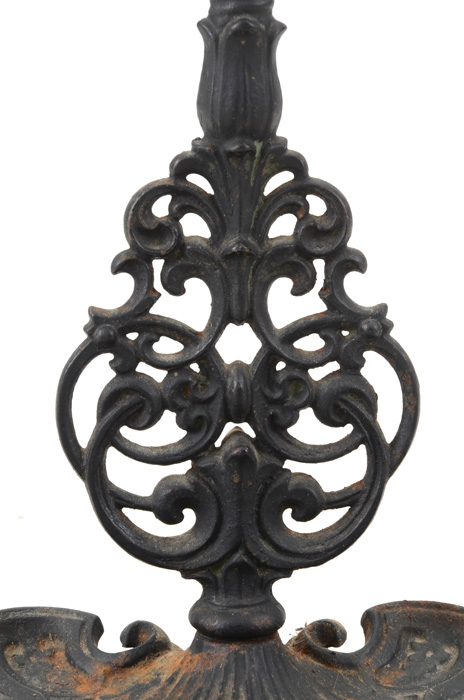 Antique Cast Fireplace Stand with Steel Tools