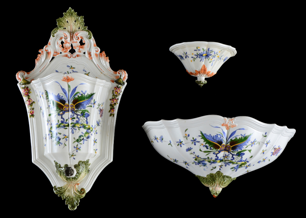 Italian Hand-Painted Wall Pocket Water Spigot