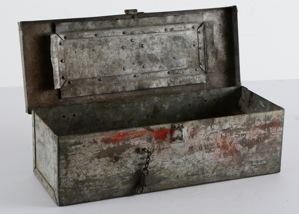 WWII Bussey Galvanized Metal Military Tool Chest