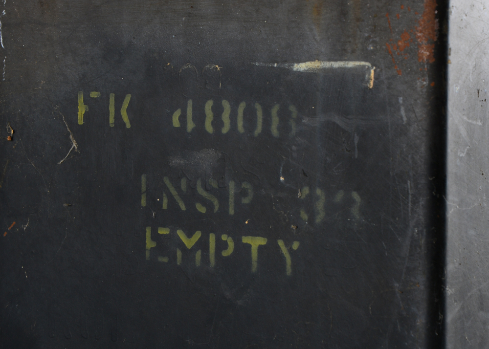 Vietnam War Era Minigun Ammunition Box and 25mm Cartridges