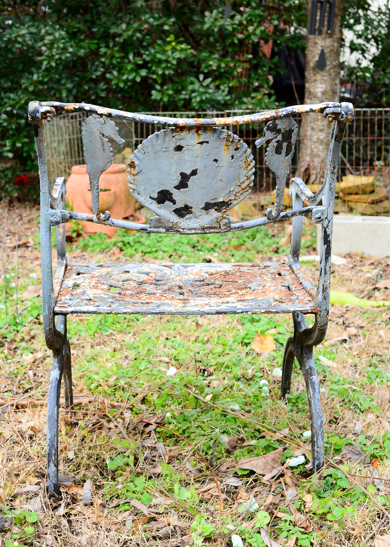 1940s Hollywood Regency Cast Aluminum Patio Chairs by Molla