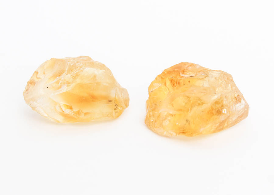 Pair of Uncut Citrine Quartz Stones