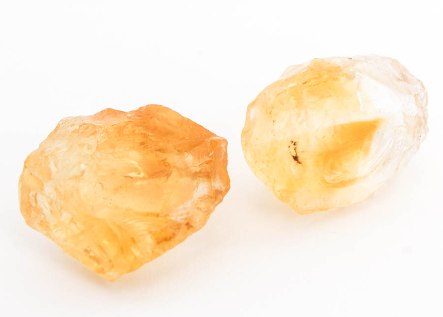 Pair of Uncut Citrine Quartz Stones