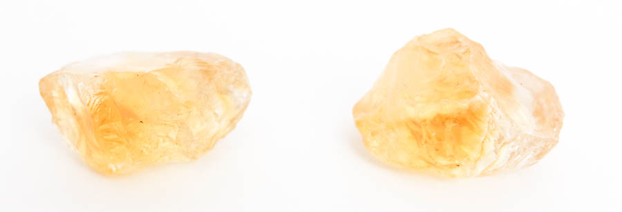 Pair of Uncut Citrine Quartz Stones