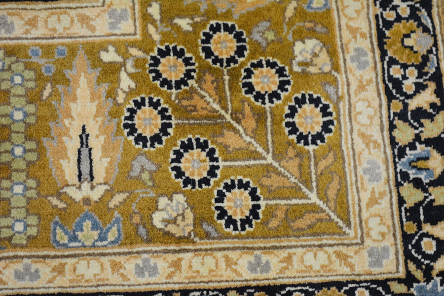 Jerry Aziz Perisan Hand-Knotted Dark Khaki Wool Area Rug