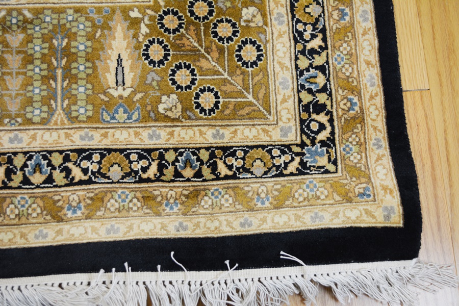 Jerry Aziz Perisan Hand-Knotted Dark Khaki Wool Area Rug